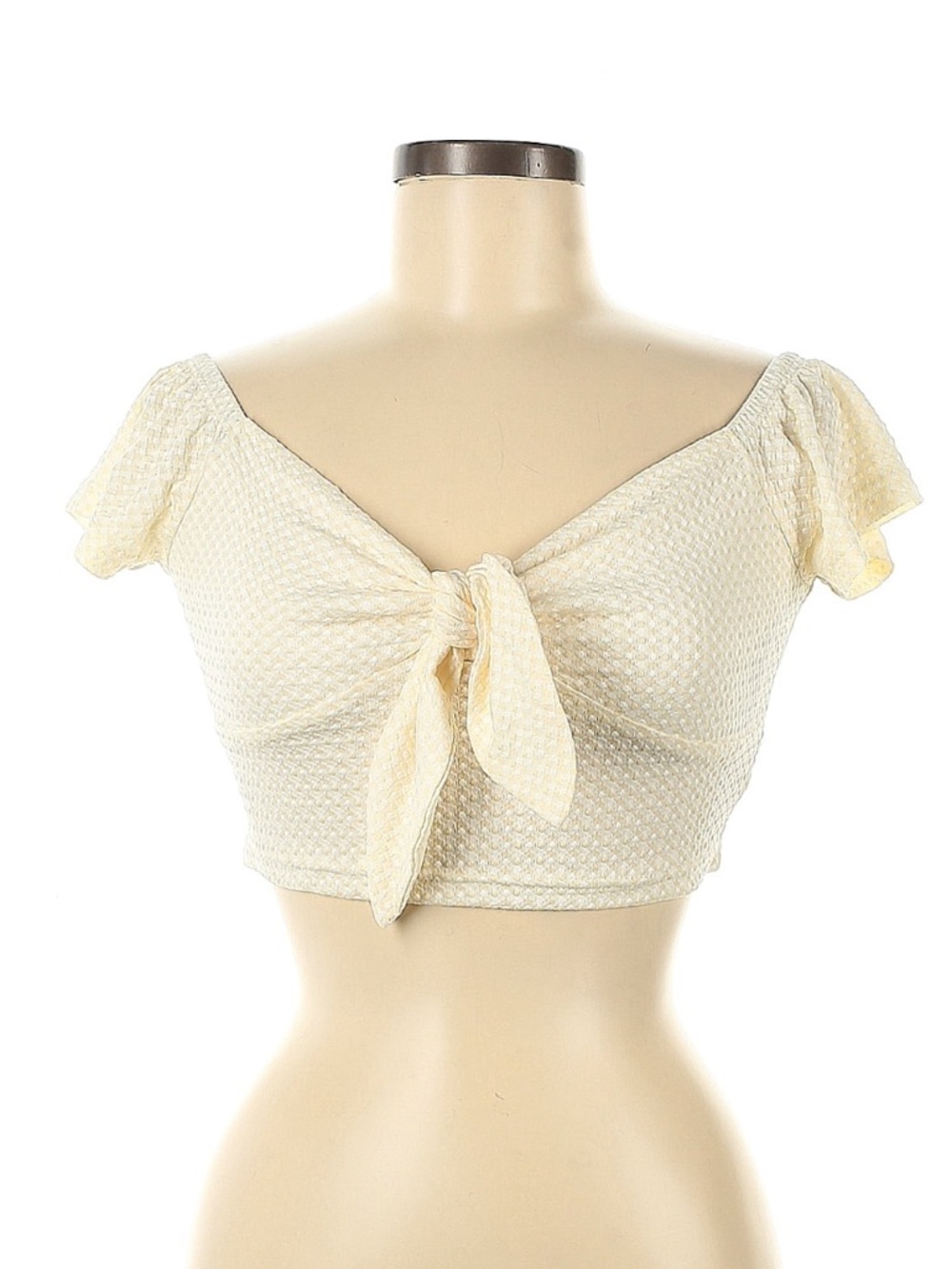 Cider Yellow Tie-Front Women's Crop Top